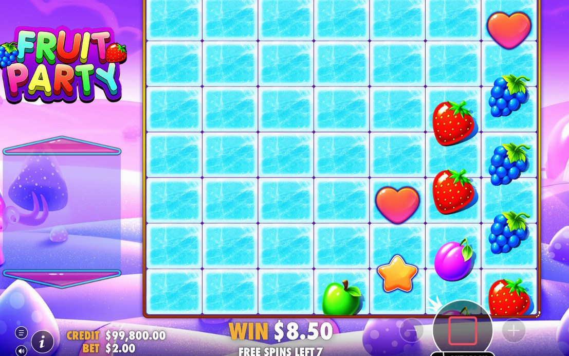 Night-time candy-land background during free spins