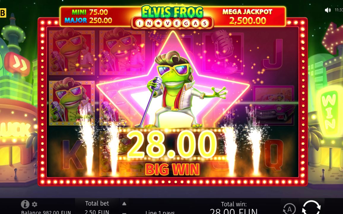 Win amount shown after a base game spin